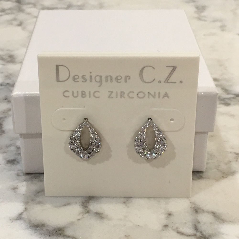 ⭐️Designer C.Z. Teardrop Earrings- NIB!